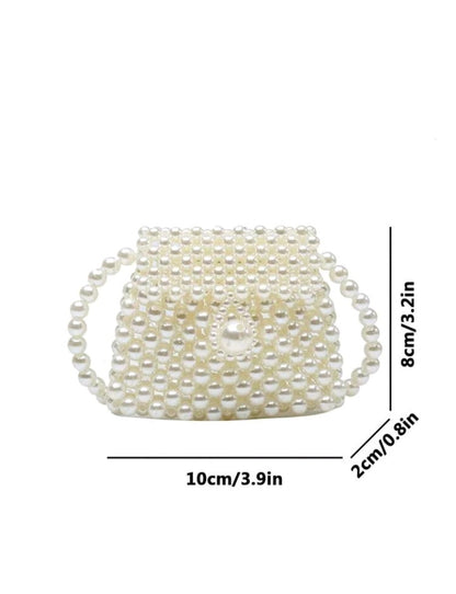 Faux Pearl Crossbody Bag - Beaded