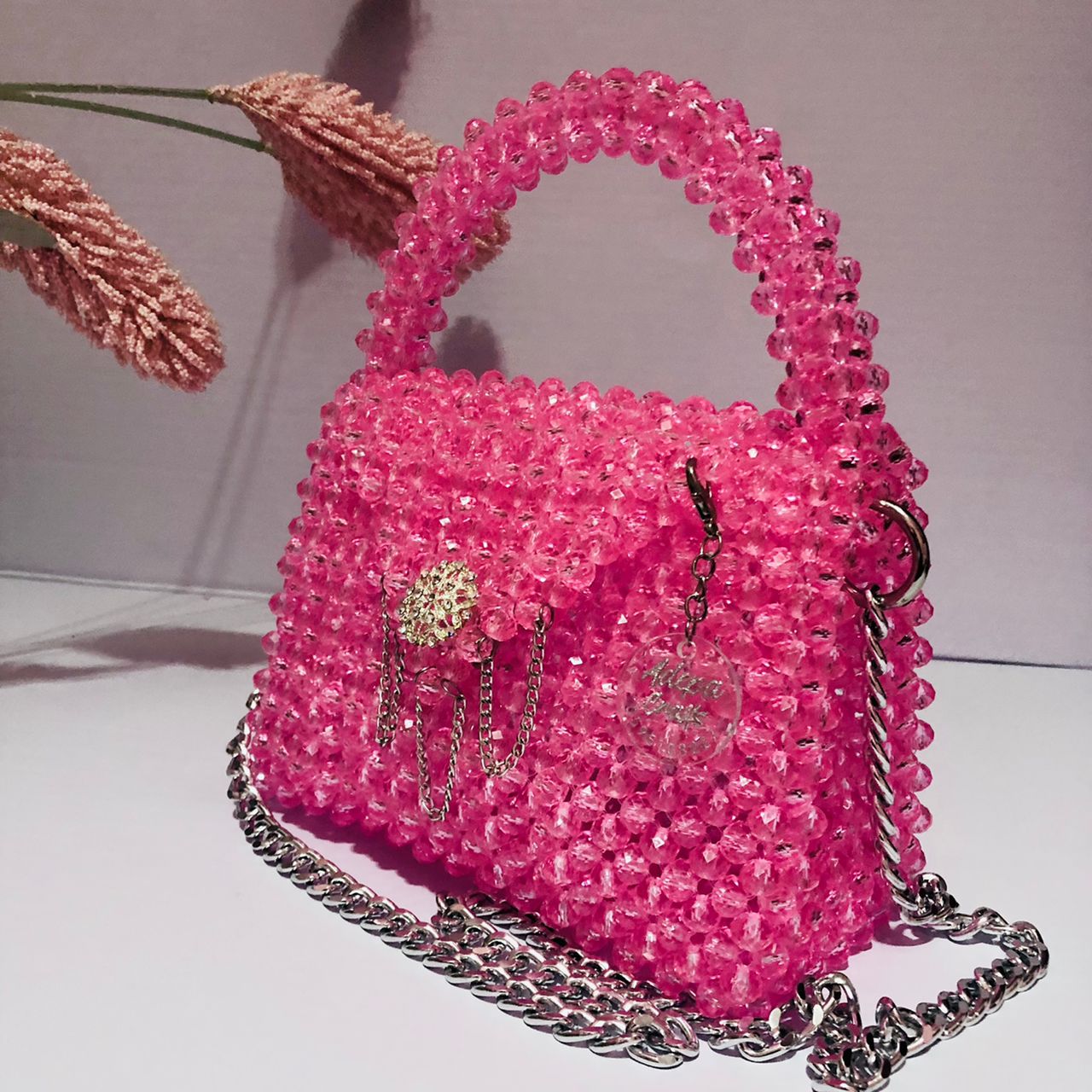 Rose Crystal Handmade Beaded Bags